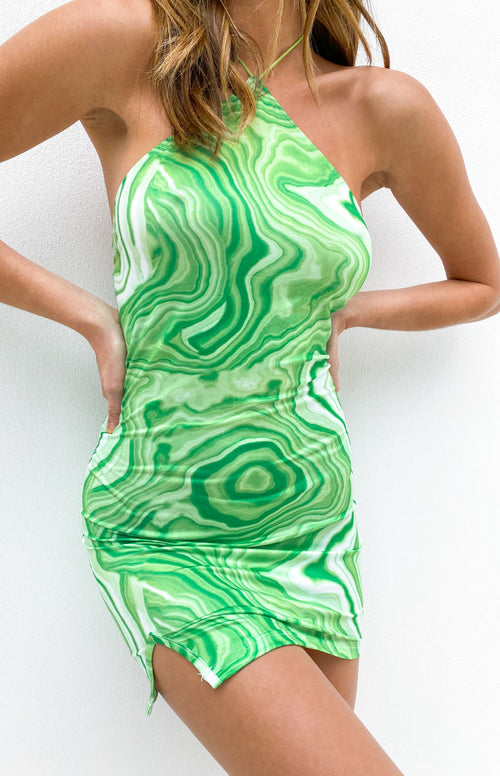 Kendall Swirl Mini Dress Green ...